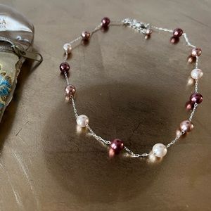 Honora’s Cultured Freshwater Pearl Floating Station Necklace in Red, Pink